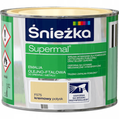 Śnieżka Olejna KREMOWA F575 0,2L Supermal farba olejno-ftalowa drewna metalu emalia połysk