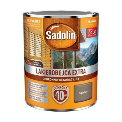 Sadolin Extra lakierobejca 0,75L POPIELATY szary PÓŁMAT do drewna fasad domków okien drzwi