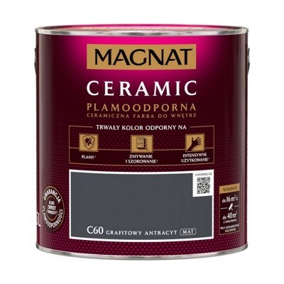 MAGNAT Ceramic 2,5L C60 Grafitowy Antracyt ceramik ceramiczna farba do wnętrz plamoodporna
