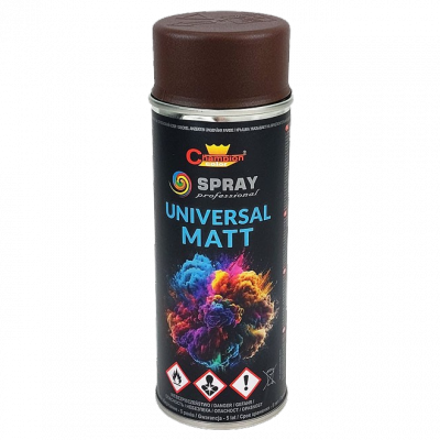 Spray Uniwersalny RAL8017 BRĄZ-OWY CZEKOLADOWY 400ml MAT emalia Champion do metalu plastiku drewna gipsu