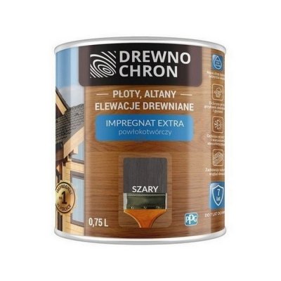 Drewnochron SZARY 0,75L Impregnat Extra do drewna powłokotwórczy płotów altan elewacji