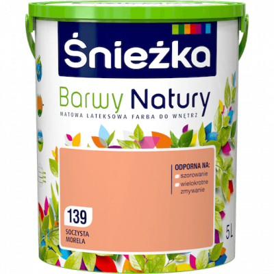 Śnieżka Barwy Natury 5L Soczysta Morela 139 mat farba do wnętrz ścian sufitów emulsja