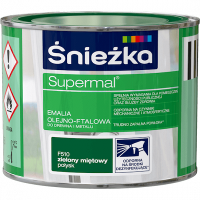 Śnieżka Olejna ZIELONY MIĘTOWY F510 0,2L Supermal farba olejno-ftalowa drewna metalu emalia połysk