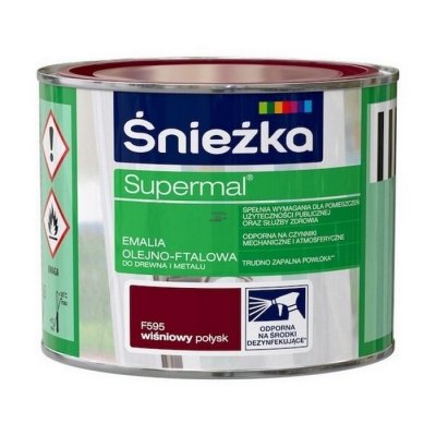 Śnieżka Olejna WIŚNIOWY F595 0,2L Supermal farba olejno-ftalowa drewna metalu emalia połysk