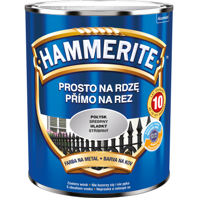 Hammerite Na Rdzę 0,7L SREBRNY POŁYSK hamerite farba szybkoschnąca antykorozyjna gruntoemalia