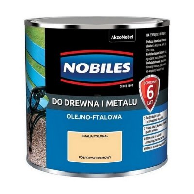 Nobiles olejna 0,25L KREMOWY kremowa Ftalonal farba olejno-ftalowa drewna metalu betonu emalia