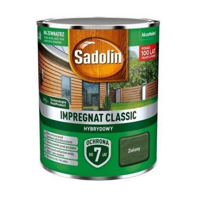 Sadolin Classic impregnat 0,75L ZIELONY do drewna clasic Hybrydowy płotów altanek fasad