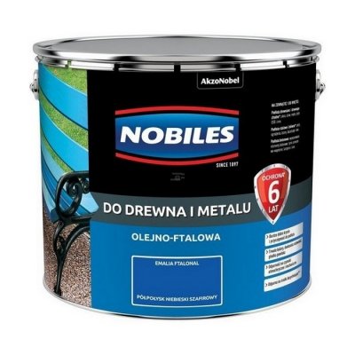 Nobiles olejna 10L NIEBIESKI SZAFIROWY Ftalonal farba olejno-ftalowa drewna metalu betonu emalia
