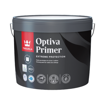 Tikkurila Optiva Primer 9L grunt farba gruntująca pod farby do ścian sufitów do gruntowania - TYLKO ODBIÓR OSOBISTY LUB WYSYŁKA NA PALECIE