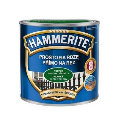 Hammerite Na Rdzę 0,25L ZIELONY RAL6002 LIŚCIASTY POŁYSK hamerite farba szybkoschnąca antykorozyjna gruntoemalia