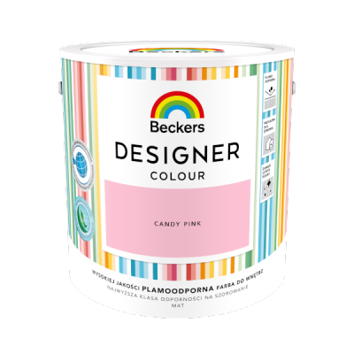Beckers 2,5L CANDY PINK Designer Colour farba lateksowa mat-owa do ścian sufitów