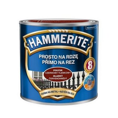 Hammerite Na Rdzę 0,25L CZERWONY TLENKOWY POŁYSK hamerite farba szybkoschnąca antykorozyjna gruntoemalia