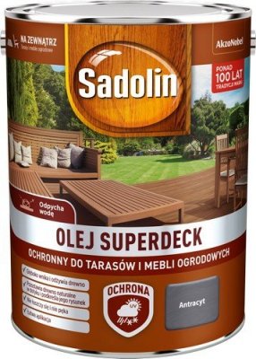 Sadolin Superdeck olej 10L ANTRACYT-OWY tarasów drewna do