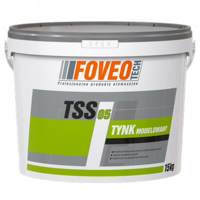 Foveo Tynk Modelowany TSS05 15kg BIAŁY Efekt Deski Beton Piaskowiec Trawertyn Trwała Powłoka Dekoracyjny Elastyczny Silikonowo-Silikatowy Odporność na Warunki Atmosferyczne Wykończenie Elewacji i Wnętrz - TYLKO ODBIÓR OSOBISTY LUB WYSYŁKA NA PALECIE