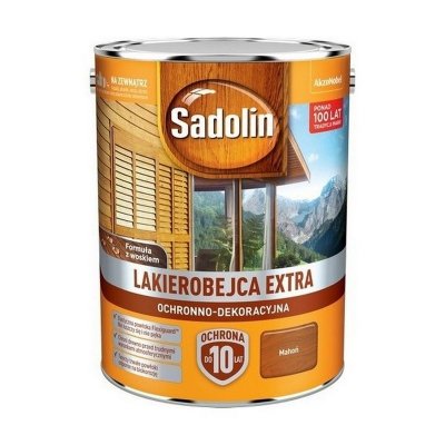 Sadolin Extra lakierobejca 5L MAHOŃ 7 PÓŁMAT do drewna fasad domków okien drzwi