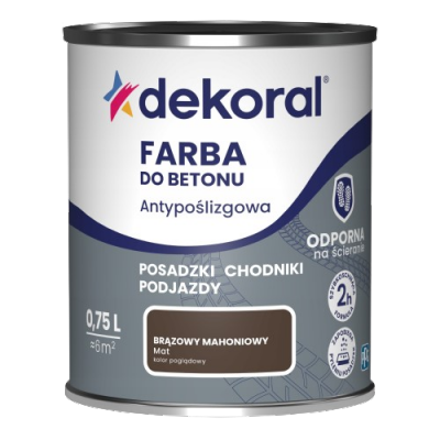 Dekoral Do Betonu 0,75L BRĄZOWY MAHONIOWY MAT Akrylit B  farba posadzek antypoślizgowa szybkoschnąca