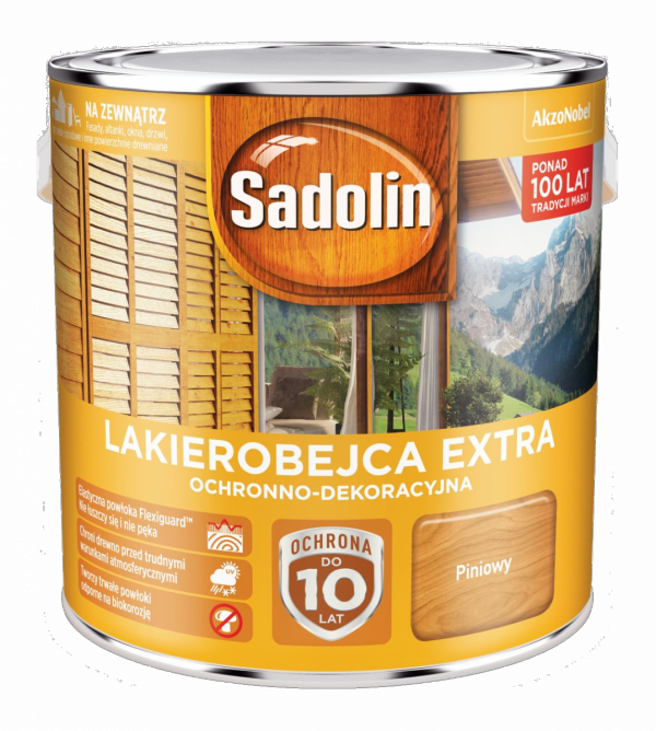 Sadolin Extra lakierobejca 2,5L PINIOWY PINIA 2 drewna