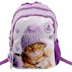 PLECAK WYCIECZKOWY KOTEK PLECACZEK PRZEDSZKOLNY DLA DZIEWCZYNKI Z KOTKIEM