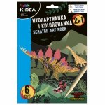 Wydrapywanka Kolorowanka 2w1 Dinozaury 6 Kartek + Rysik [WKCKA]