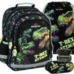 PLECAK DINOZAURY SZKOLNY DO 1 KLASY KOMPLET 3el TORNISTER TYRANOZAUR T-REX
