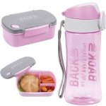 Zestaw Śniadaniowy Bidon Śniadaniówka Free BPA Różowy [SB4B36]