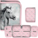Piórnik z Koniem Szkolny Jednokomorowy Rozkładany Koń [PP23KO-P001BW]