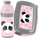 PANDA ZESTAW 2w1 BIDON ŚNIADANIÓWKA DLA UCZENNIC Z PANDAMI DO SZKOŁY PASO
