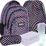 PLECAK SZKOLNY MŁODZIEŻOWY BACKUP DLA DZIEWCZYNY SZACHOWNICA ZESTAW 5w1