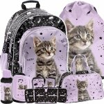 PLECAK Z KOTKIEM SZKOLNY DLA DZIEWCZYNY DO 1 KLASY ZESTAW 6w1 KOTEK PASO