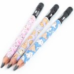 OŁÓWEK TRÓJKĄTNY DO NAUKI PISANIA GRUBY KIDEA ZWIERZĘTA z GUMKĄ