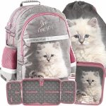 KOTKI PLECAK SZKOLNY DLA DZIEWCZYNEK ZESTAW 3ele DO PODSTAWÓWKI Z KOTKIEM