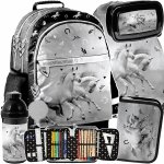 KONIE PLECAK SZKOLNY DLA DZIEWCZYNY ZESTAW 5w1 Z KONIEM HORSE PASO