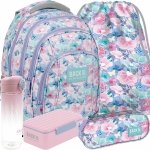 KWIATY BACKUP PLECAK MŁODZIEŻOWY KWIATKI SZKOLNY DZIEWCZĘCY ZESTAW 5w1
