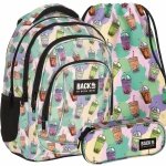 BACKUP PLECAK SZKOLNY MŁODZIEŻOWY BUBBLE TEA ZESTAW 3ele. DLA DZIEWCZYNY