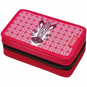 HERLITZ PIÓRNIK 3 komorowy DO SZKOŁY z WYPOSAŻENIEM ZEBRA