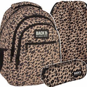 DZIEWCZĘCY PLECAK MŁODZIEŻOWY BACKUP SZKOLNY KOMPLET 3w1 PANTERKA USTA