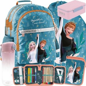 KOMPLET 5w1 KRAINA LODU FROZEN PLECAK SZKOLNY DZIECIĘCY DO KLAS 1-4 PASO
