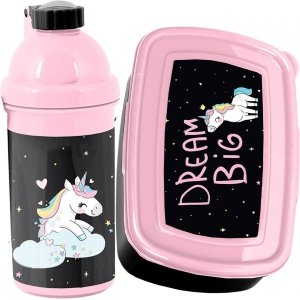 Dziewczęcy komplet Bidon Śniadaniówka Jednorożec [PP23UI-3021]