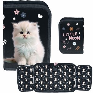 PIÓRNIK KOTEK SZKOLNY DO PODSTAWÓWKI DLA DZIEWCZYNEK DO 1 KLASY Z KOTKIEM