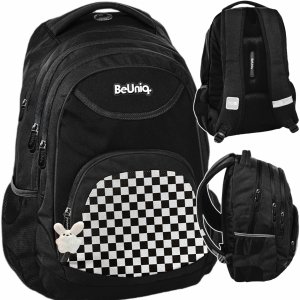 KWIATY SZACHOWNICA PLECAK SZKOLNY BeUniq MŁODZIEŻOWY DLA DZIEWCZYNY KRÓLIK