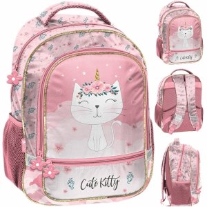 PLECAK SZKOLNY KOTY DO 1 KLASY PODSTAWÓWKI KOTEK DZIEWCZĘCY Z KOTKIEM CATS