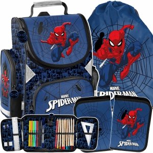 TORNISTER SPIDER-MAN SZKOLNY DO 1 KLASY PODSTAWÓWKI DLA CHŁOPAKA ZESTAW 3el