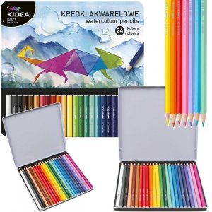 Kredki Akwarelowe w Metalowym Pudełku 24 Kol Kidea [KAMP24KA]