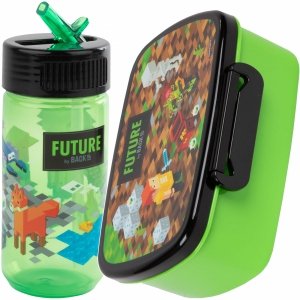 MINECRAFT BIDON ŚNIADANIÓWKA GAMING DLA CHŁOPAKÓW GAMETR KOMPLET 2w1 GRY