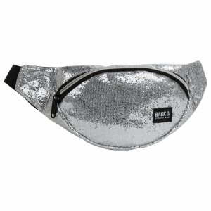 Silver Saszetka na Pas Nerka Torebka Biodrówka Dziewczęca Cekinowa