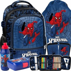 PLECAK SPIDER-MAN SZKOLNY DO 1 KLASY DLA CHŁOPAKA DO PODSTAWÓWKI ZESTAW 5el