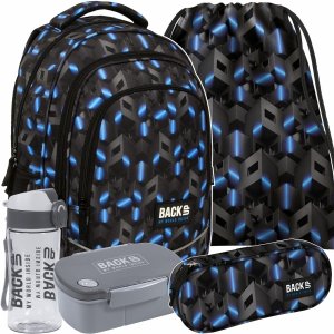 BACKUP RIDDLE PLECAK SZKOLNY ZESTAW 5w1 ABSTRAKCJA 3D DLA CHŁOPAKA