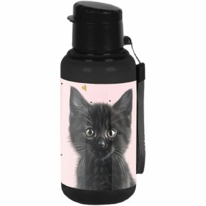 KOTEK BIDON DLA DZIEWCZYNEK DO SZKOŁY BUTELKA NA PICIE Z KOTKAMI PASO