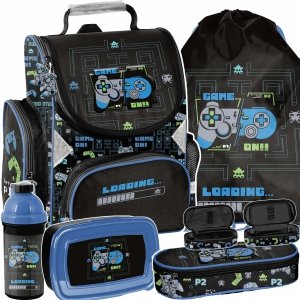 TORNISTER GAMEPAD GRY SZKOLNY GAMING DLA CHŁOPAKA DO KLAS 1-4 KOMPLET 5 el