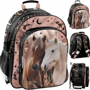 KONIE PLECAK SZKOLNY Z KONIEM DLA DZIEWCZYNEK DO 1 KLASY PODSTAWÓWKI HORSE
